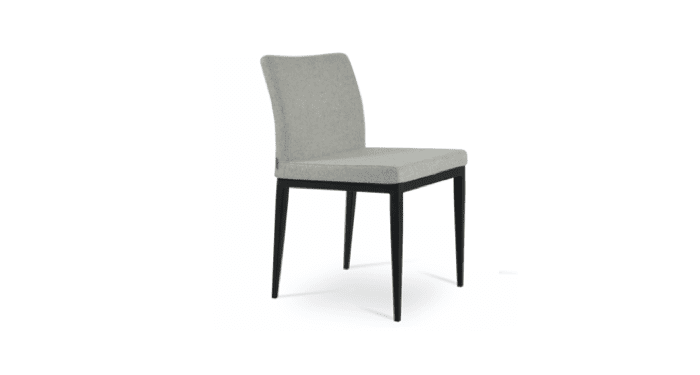 Soho Concept AriaSldW-SBWng-SCW Aria Sled Wood Dining Chair with Solid Beech Wenge Base Silver Camira Wool