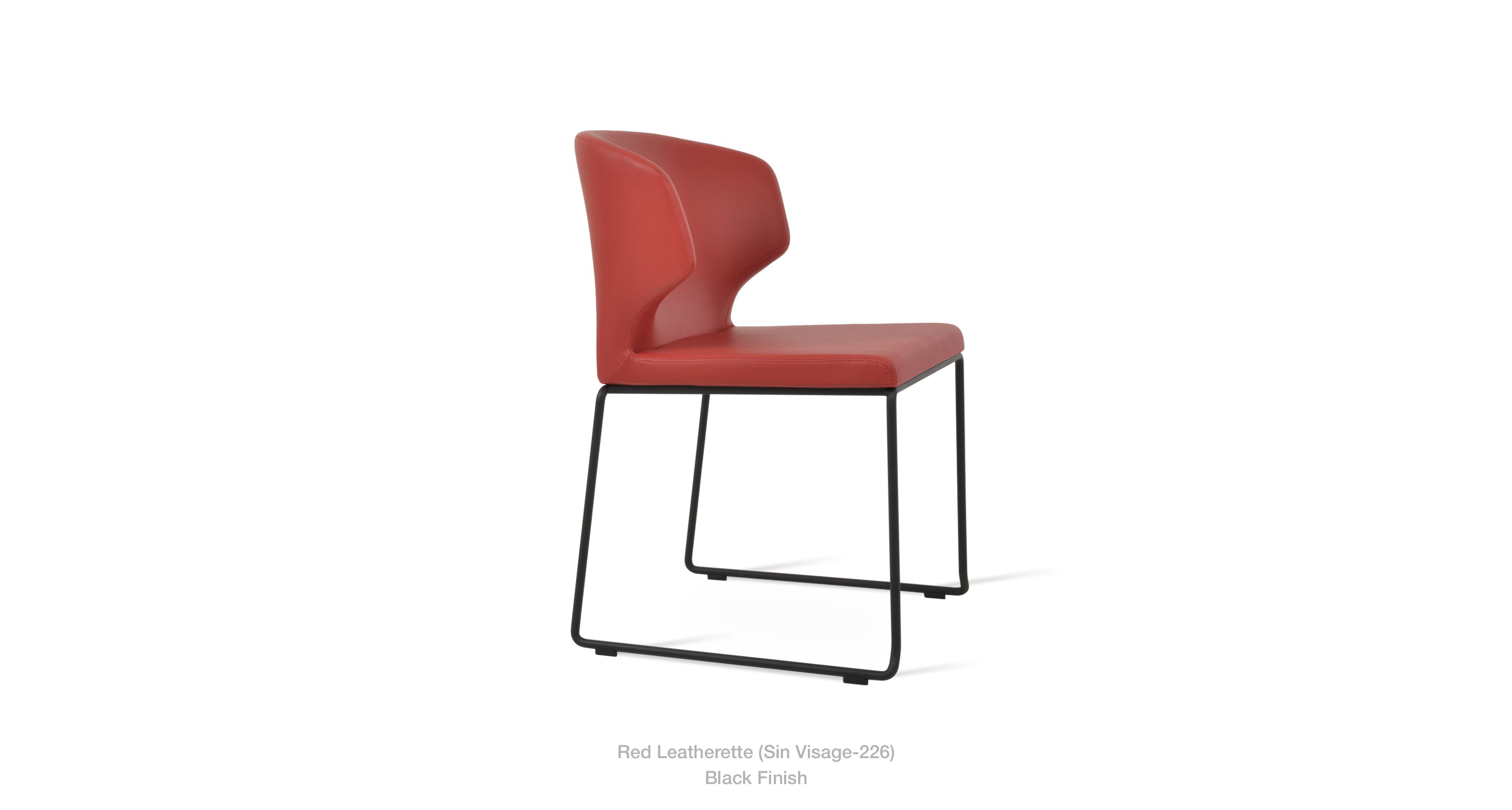 red leatherette - black