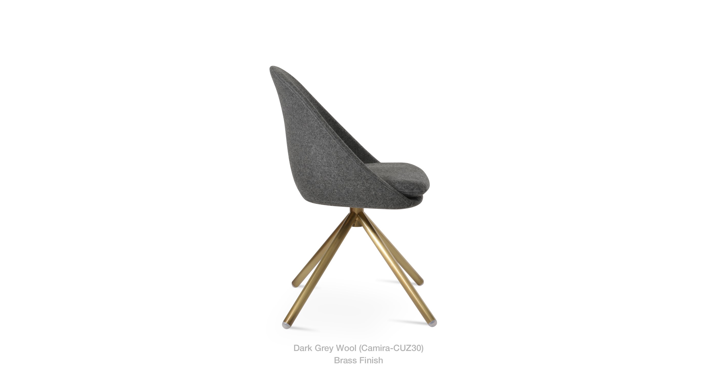 dark grey wool - brass