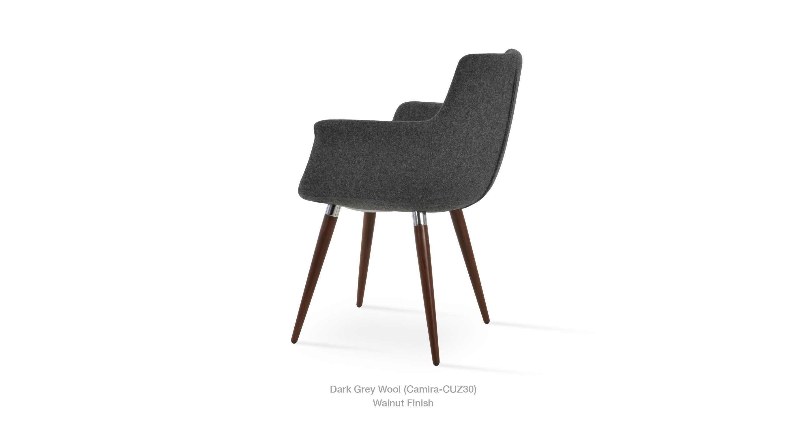 Bottega Ana Dark Grey Wool Walnut