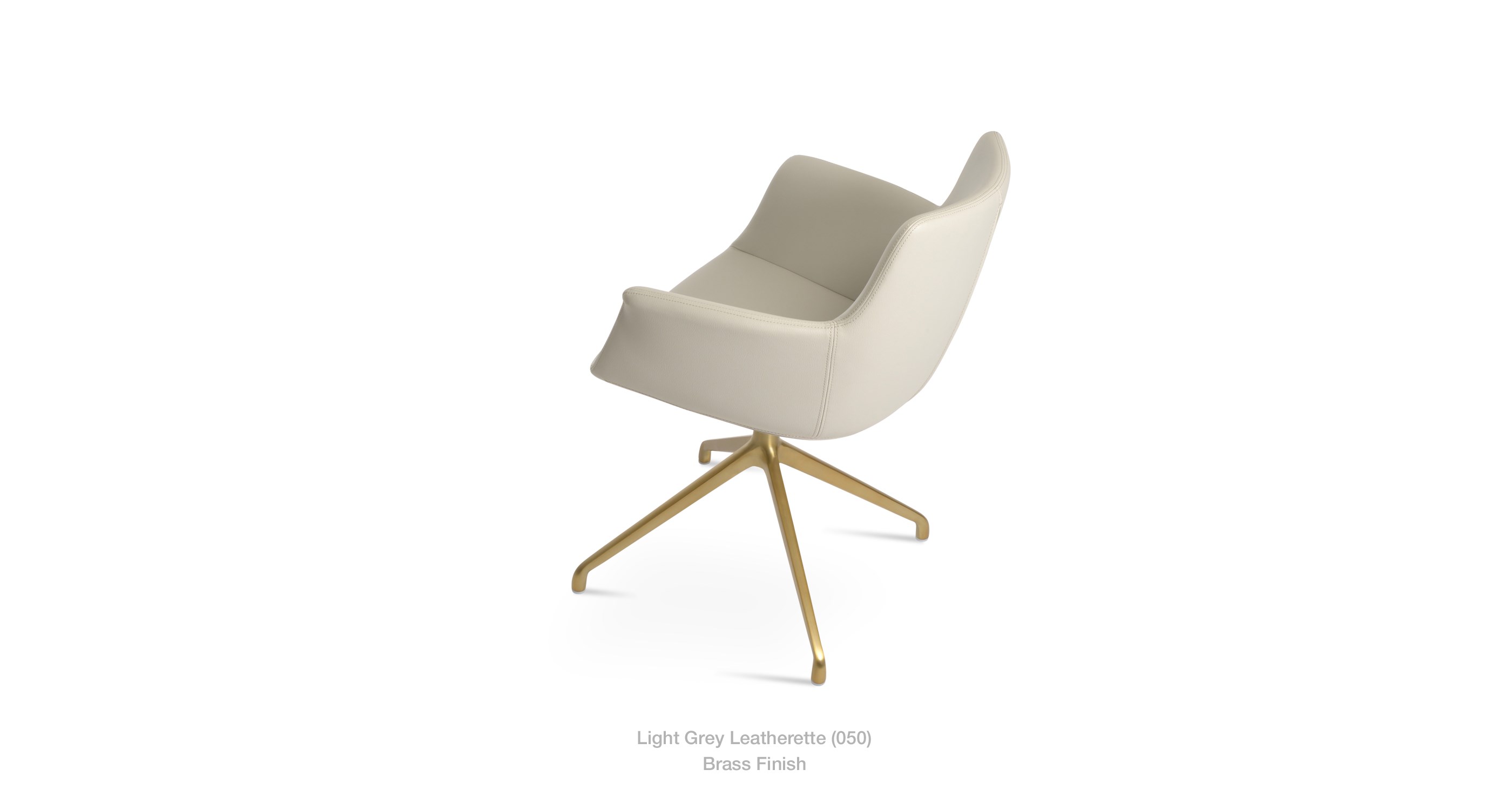 light grey leatherette - brass