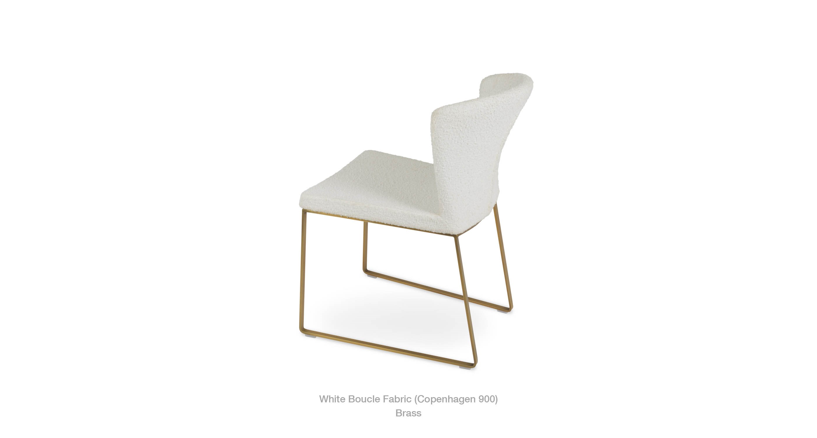 white boucle - brass