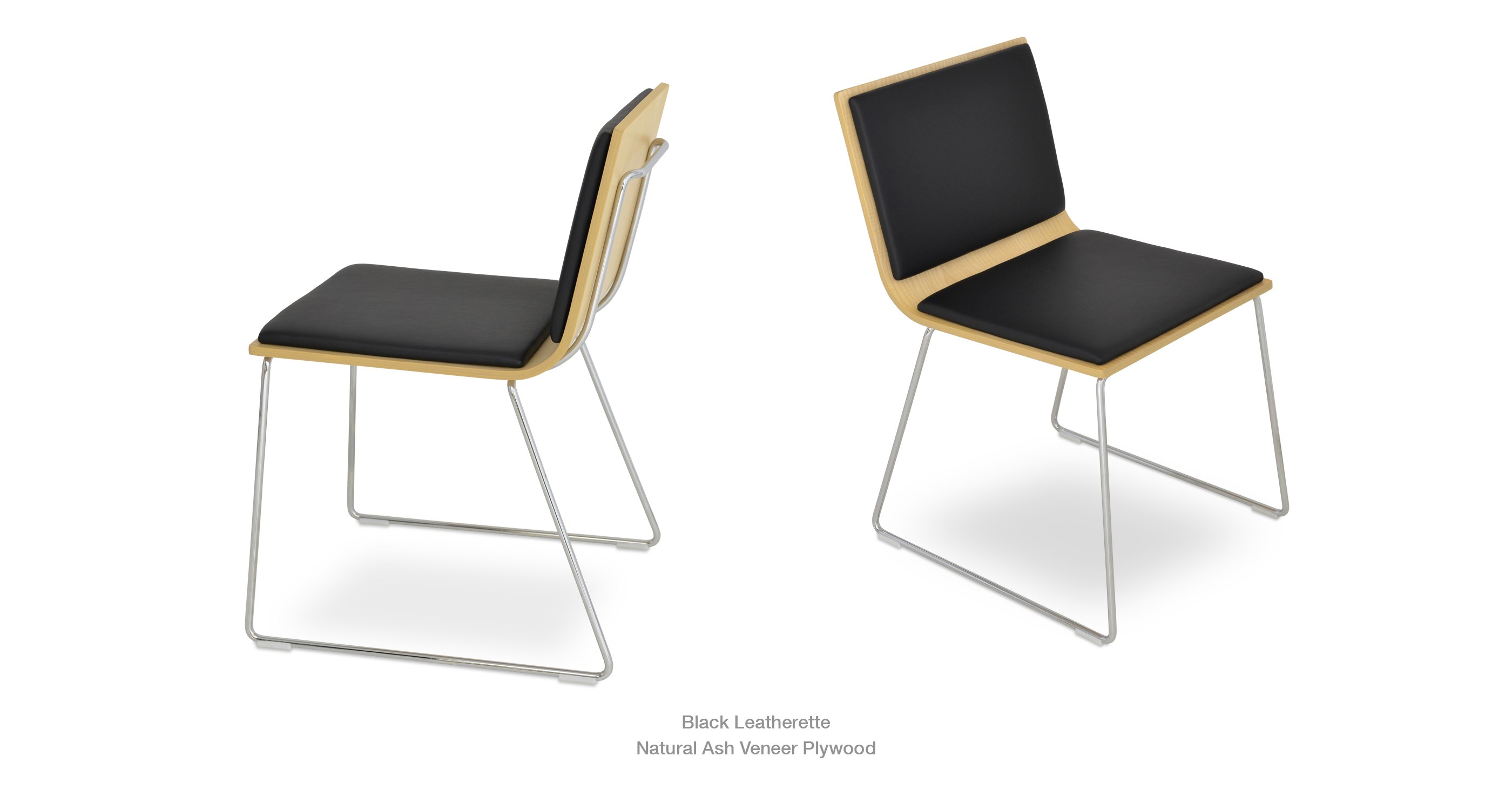 black leatherette - natural