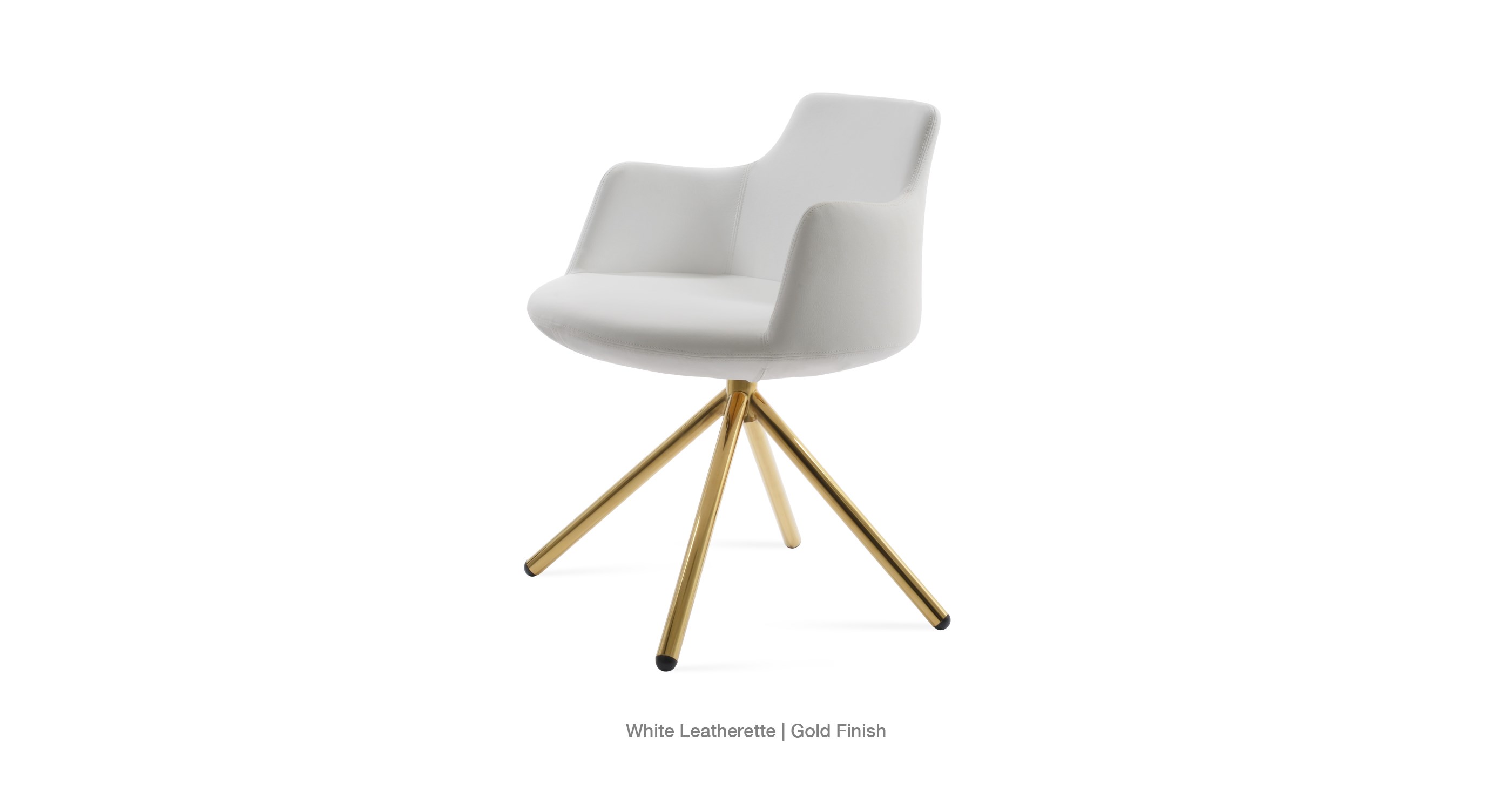 white leatherette - gold