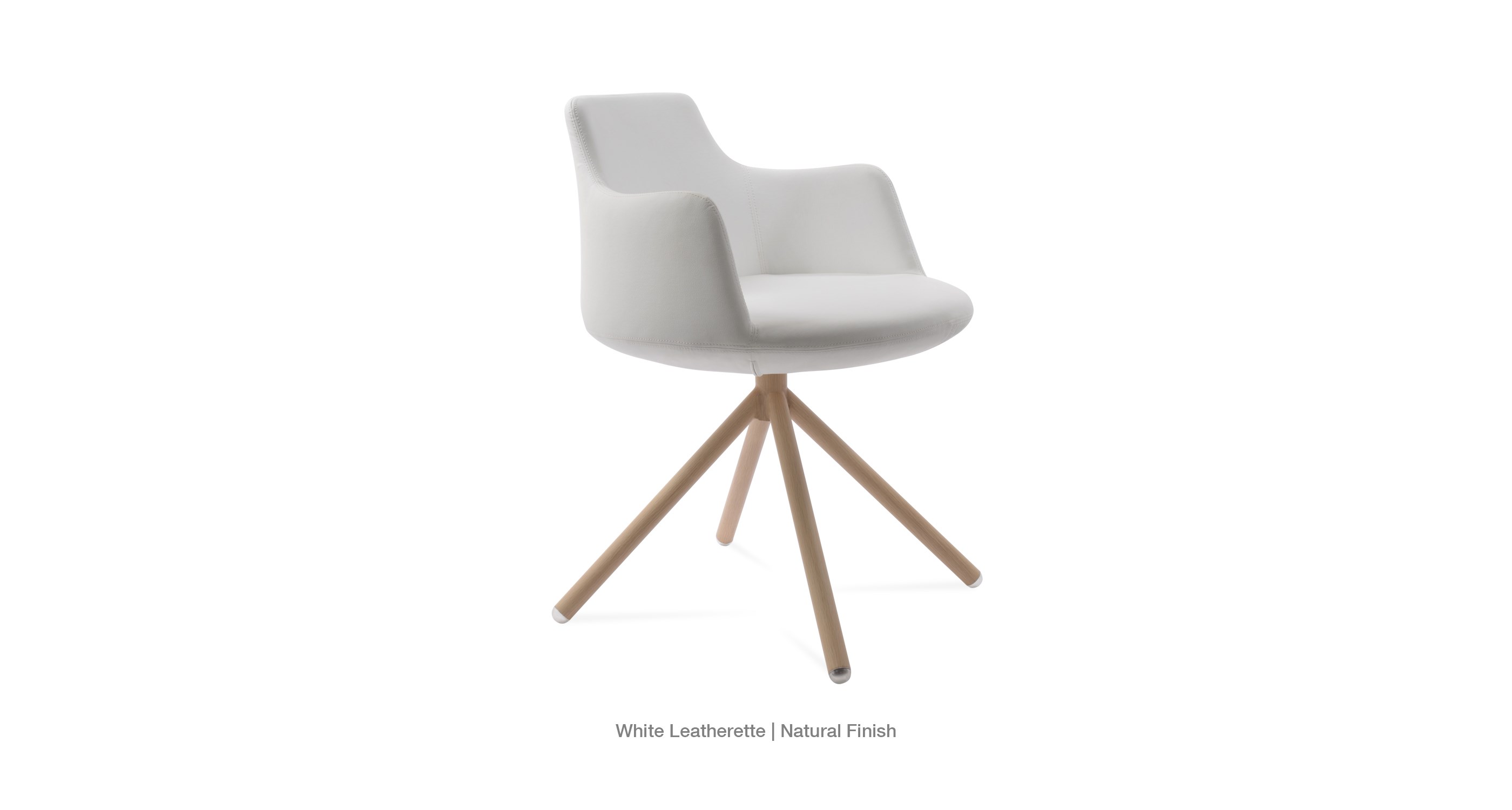 white leatherette - natural