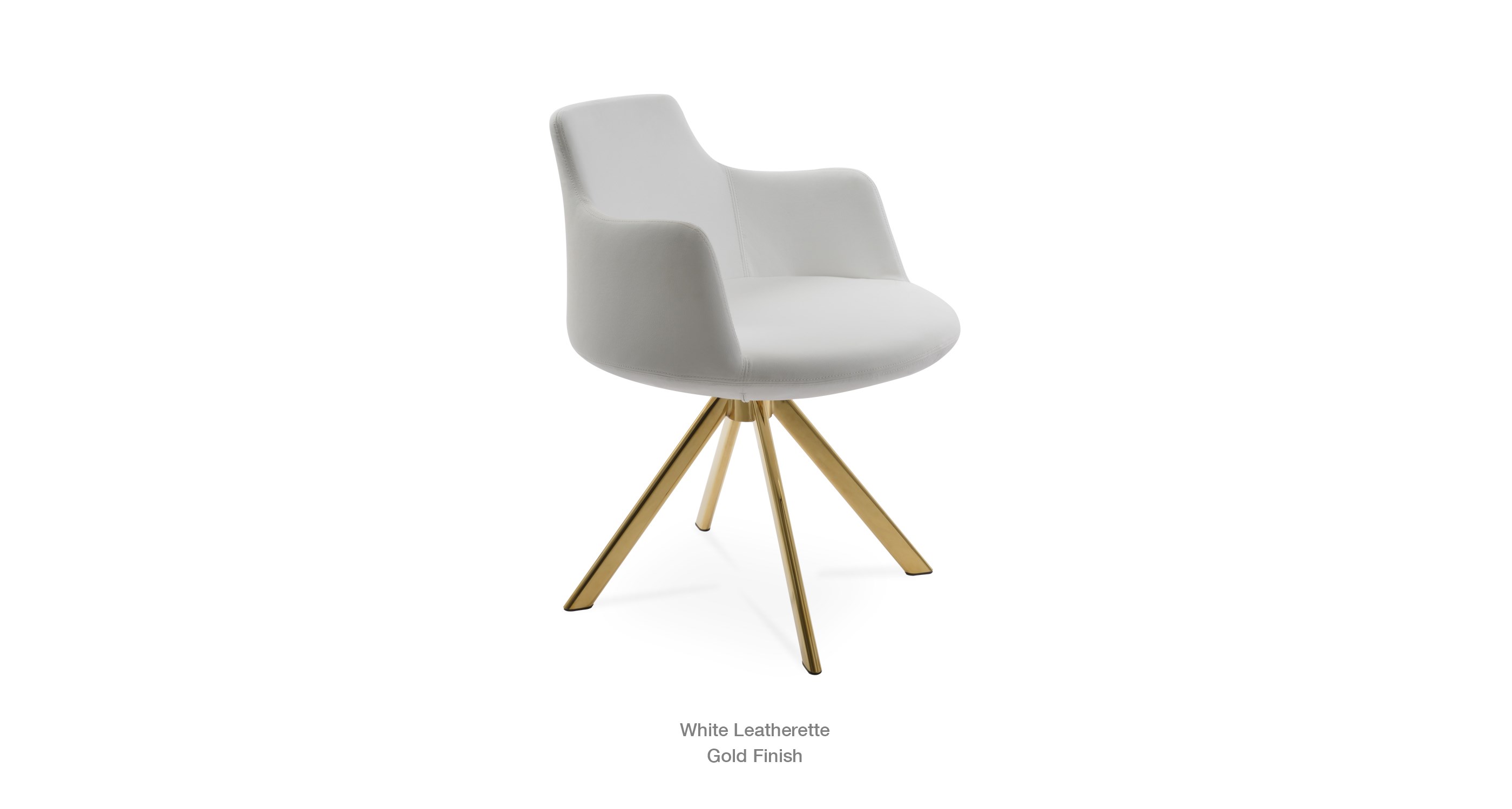 white leatherette - gold