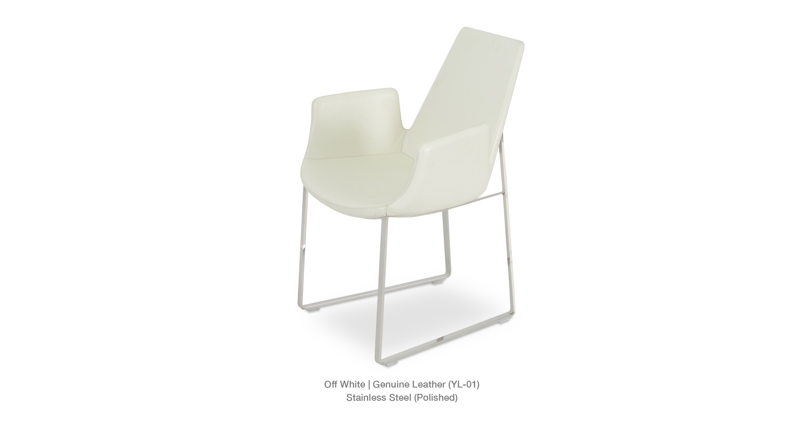 Eiffel Arm Sled Off White Leather