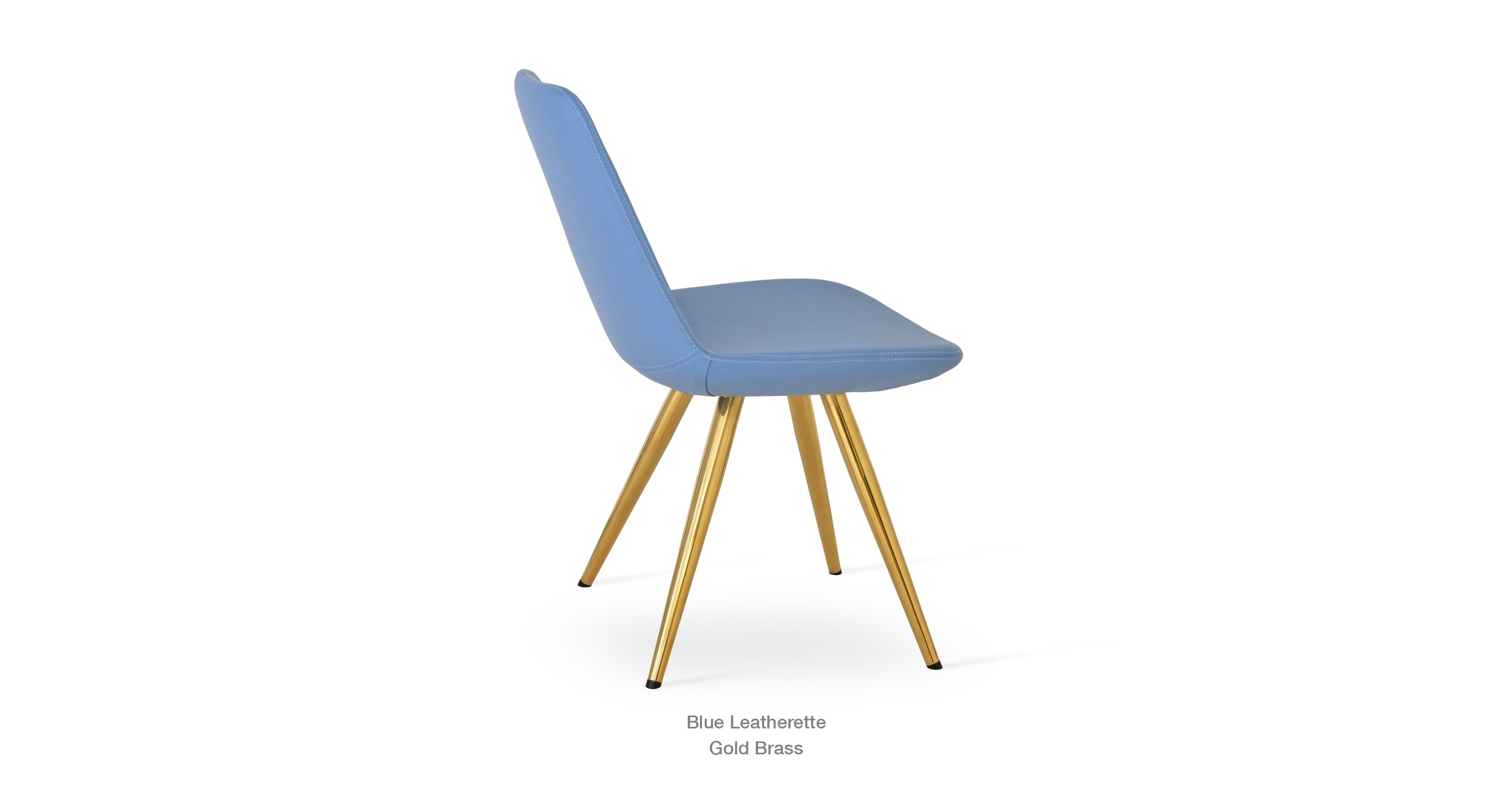 blue leatherette - gold