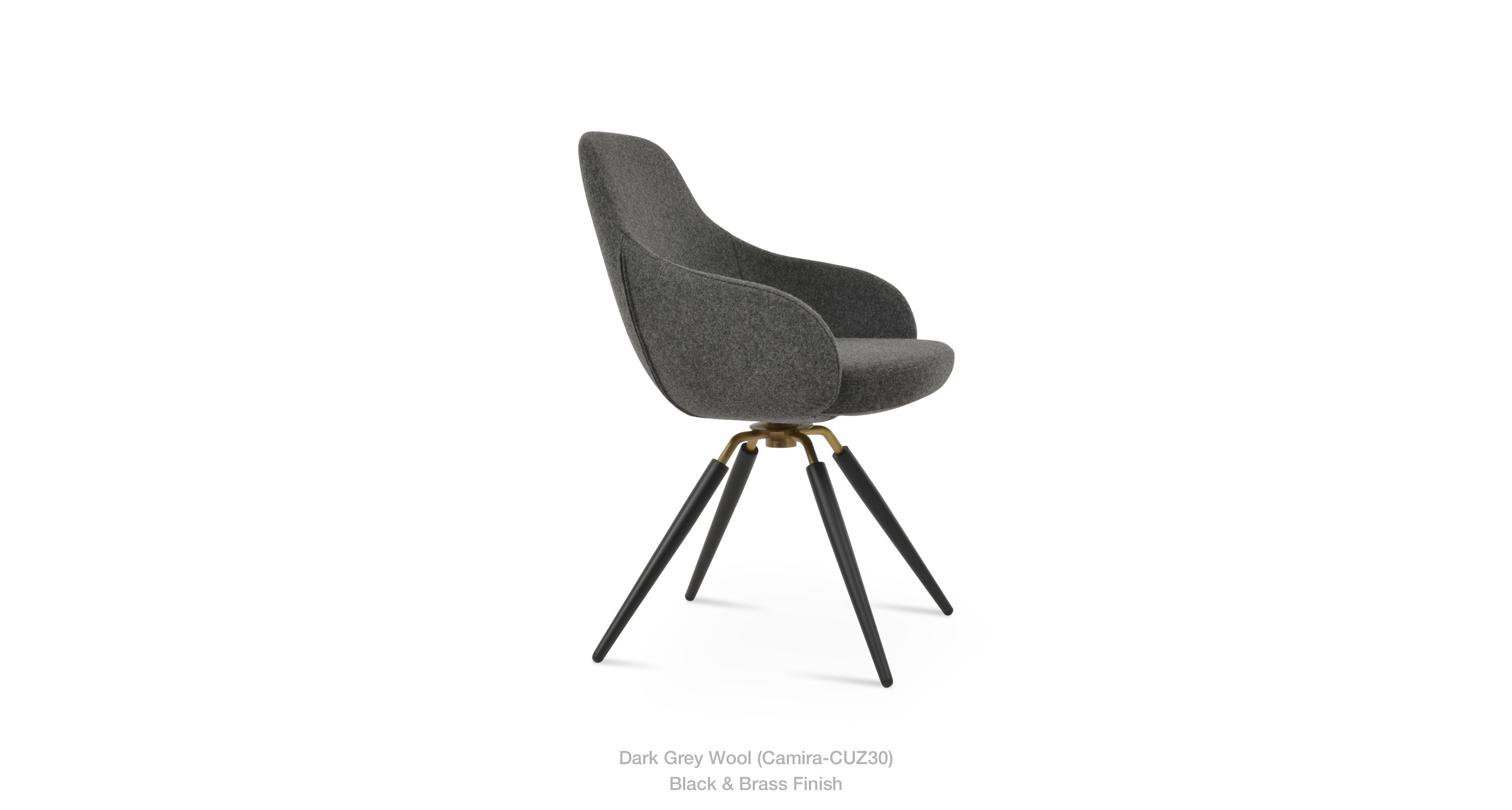dark grey wool - black