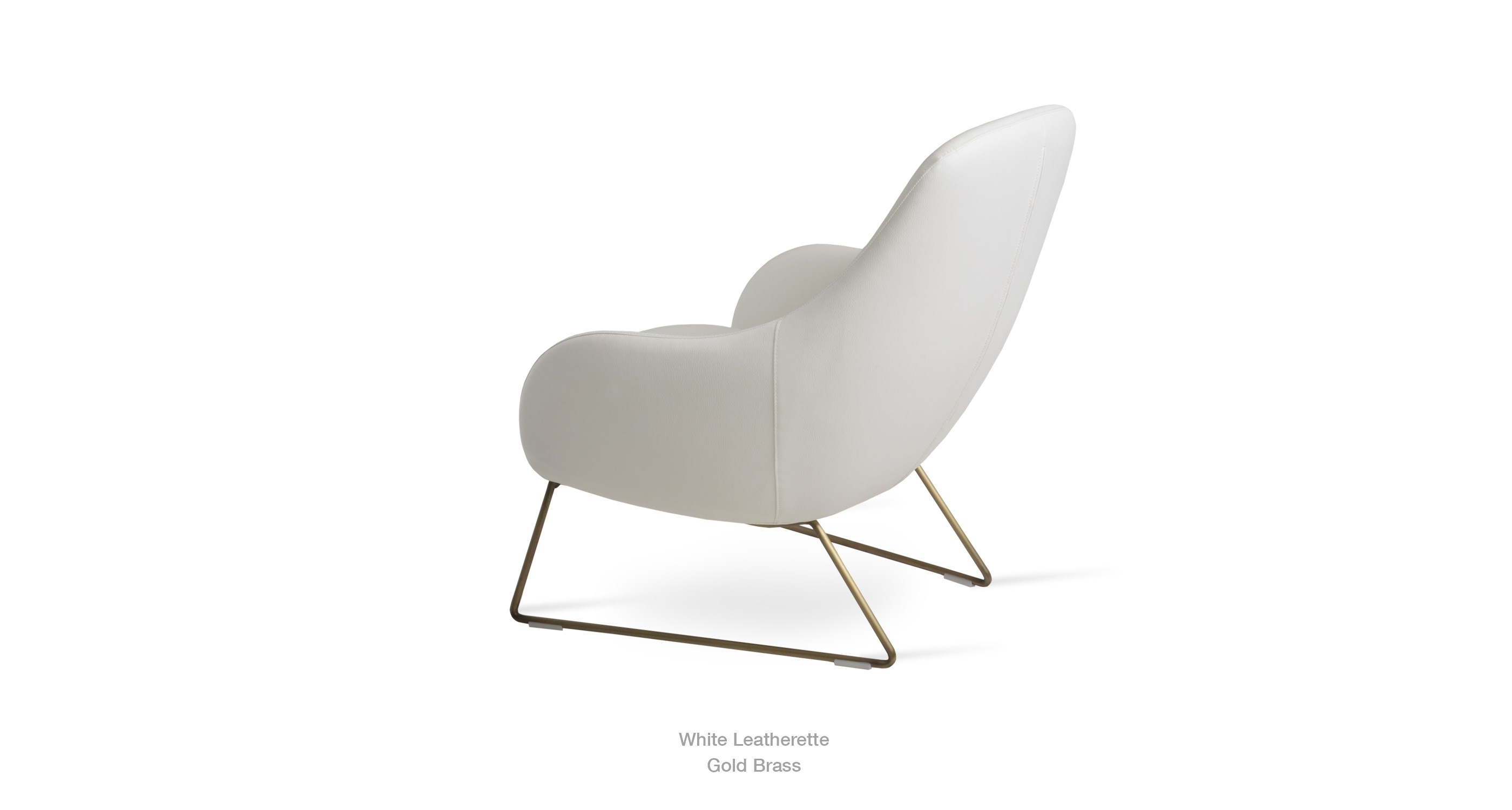 Gazel Wire Lounge White Leatherette Gold