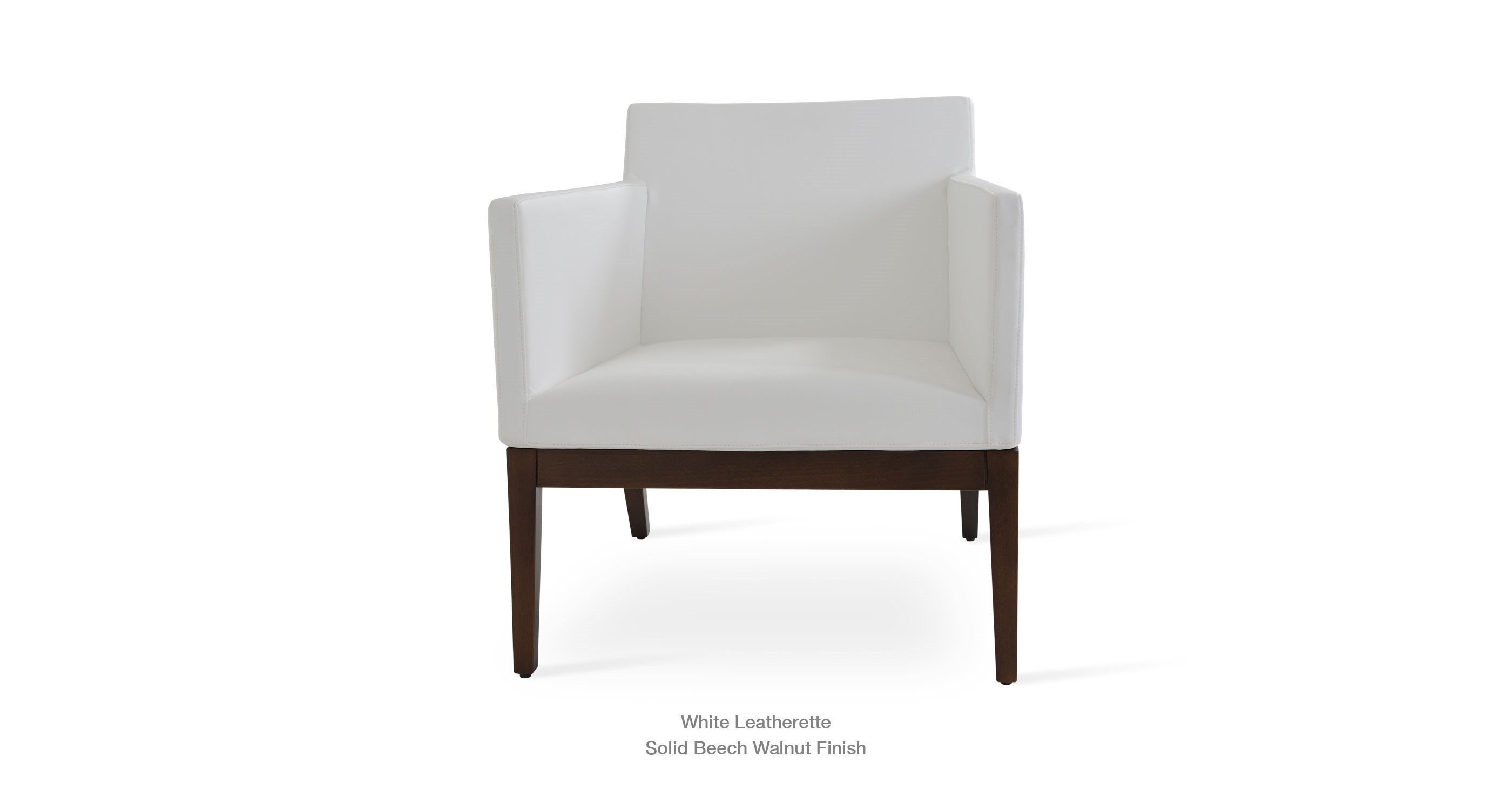 Harput Wood Lounge White Leatherette