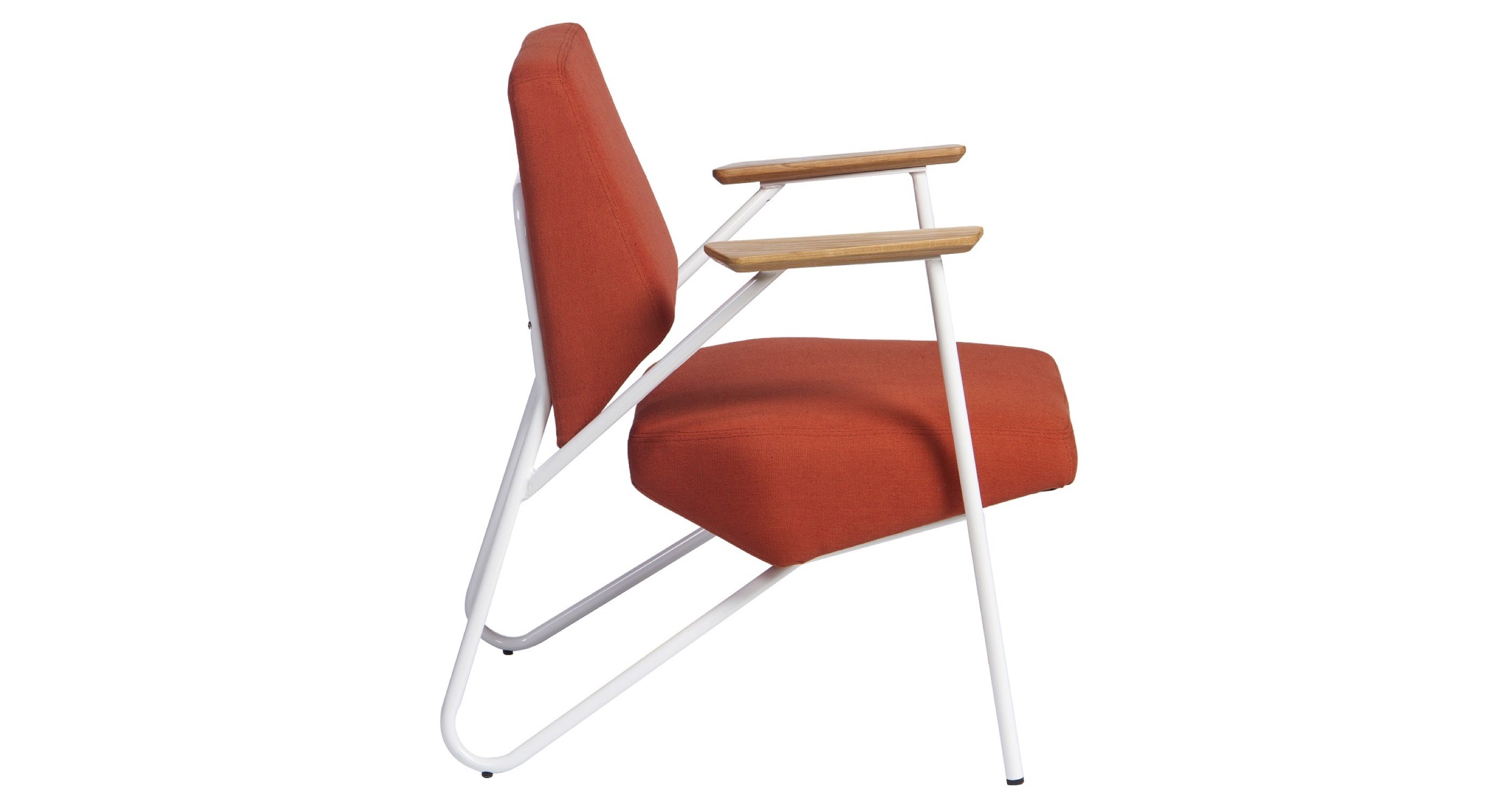Pacific Lounge Arm Chair Modern Chairs Sohoconcept Pacific Lounge Arm Chair White Frame Ash Orange Fabric 3