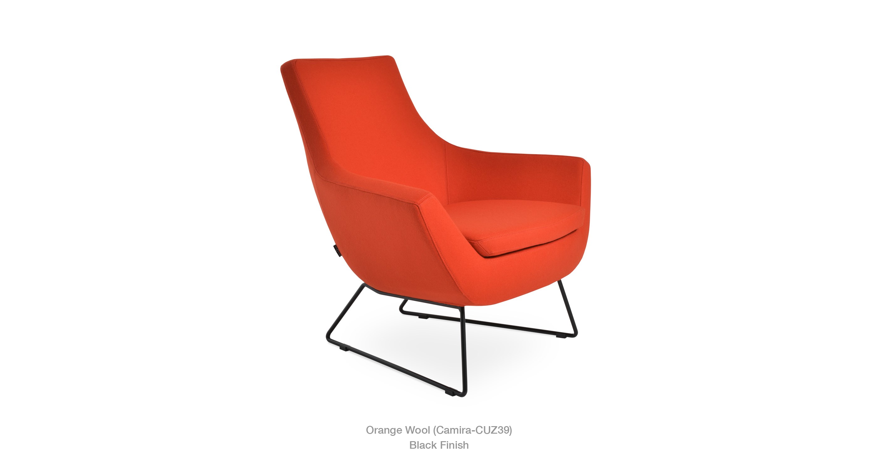 orange wool - black