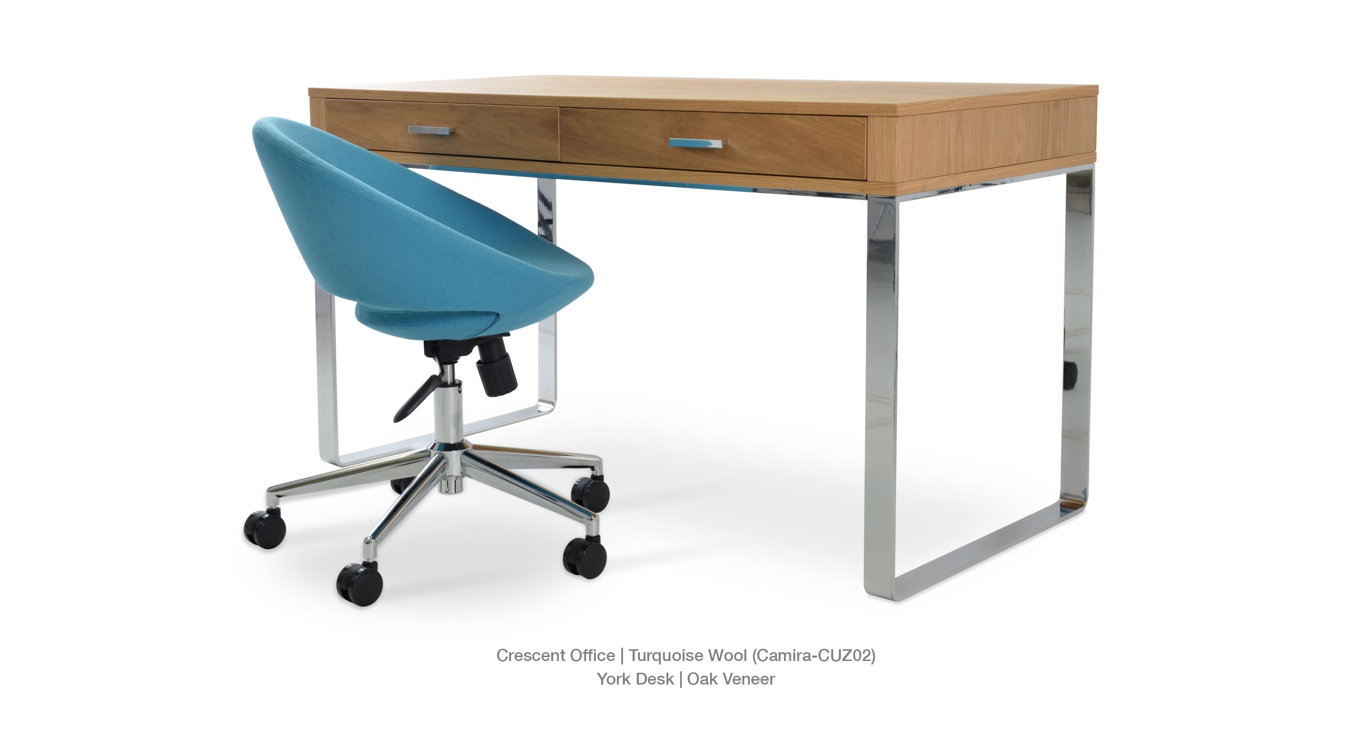 Crescent Office Turquoise with York Desk