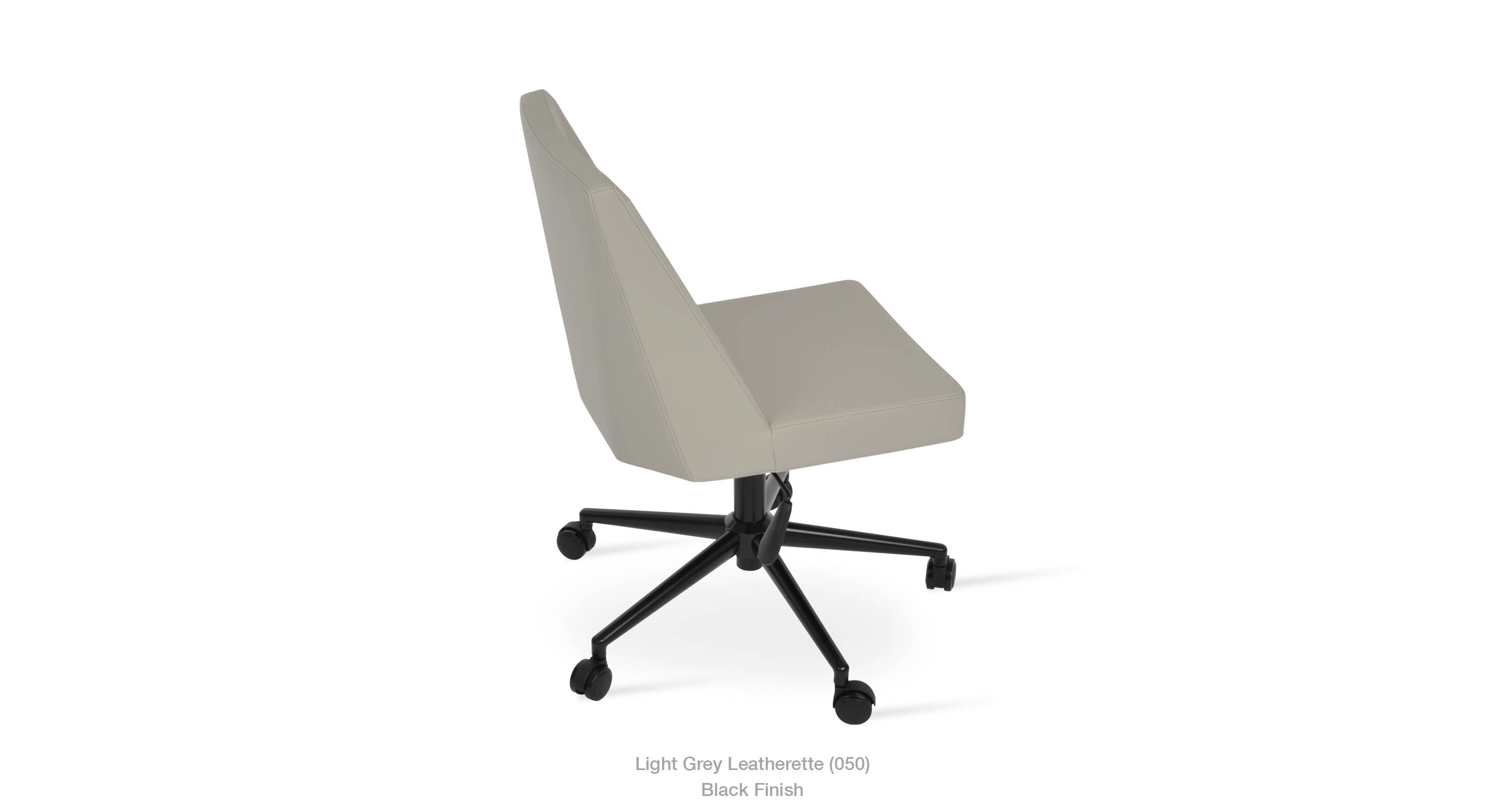 light grey leatherette-black