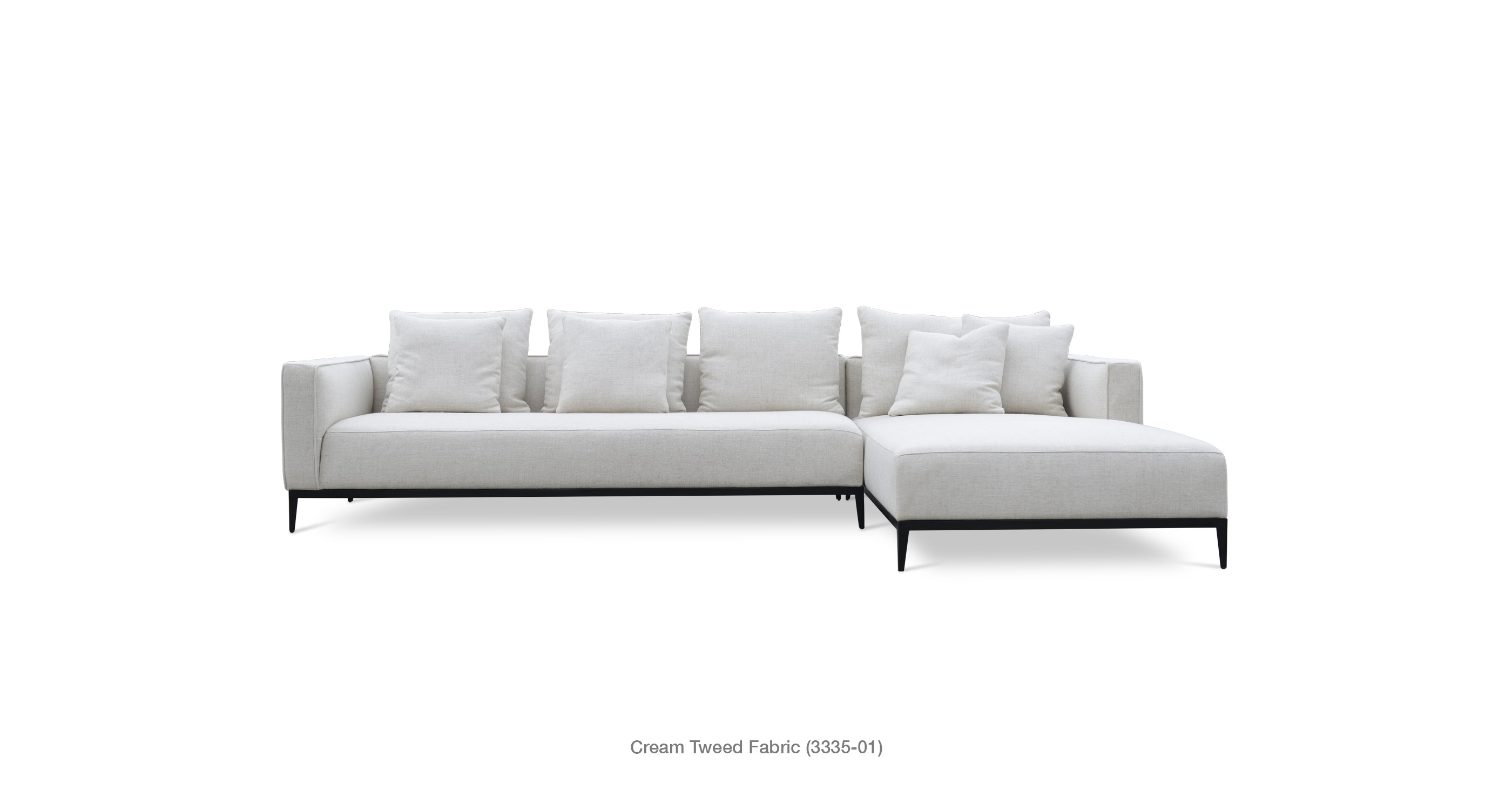 California Sectional Cream Tweed Fabric