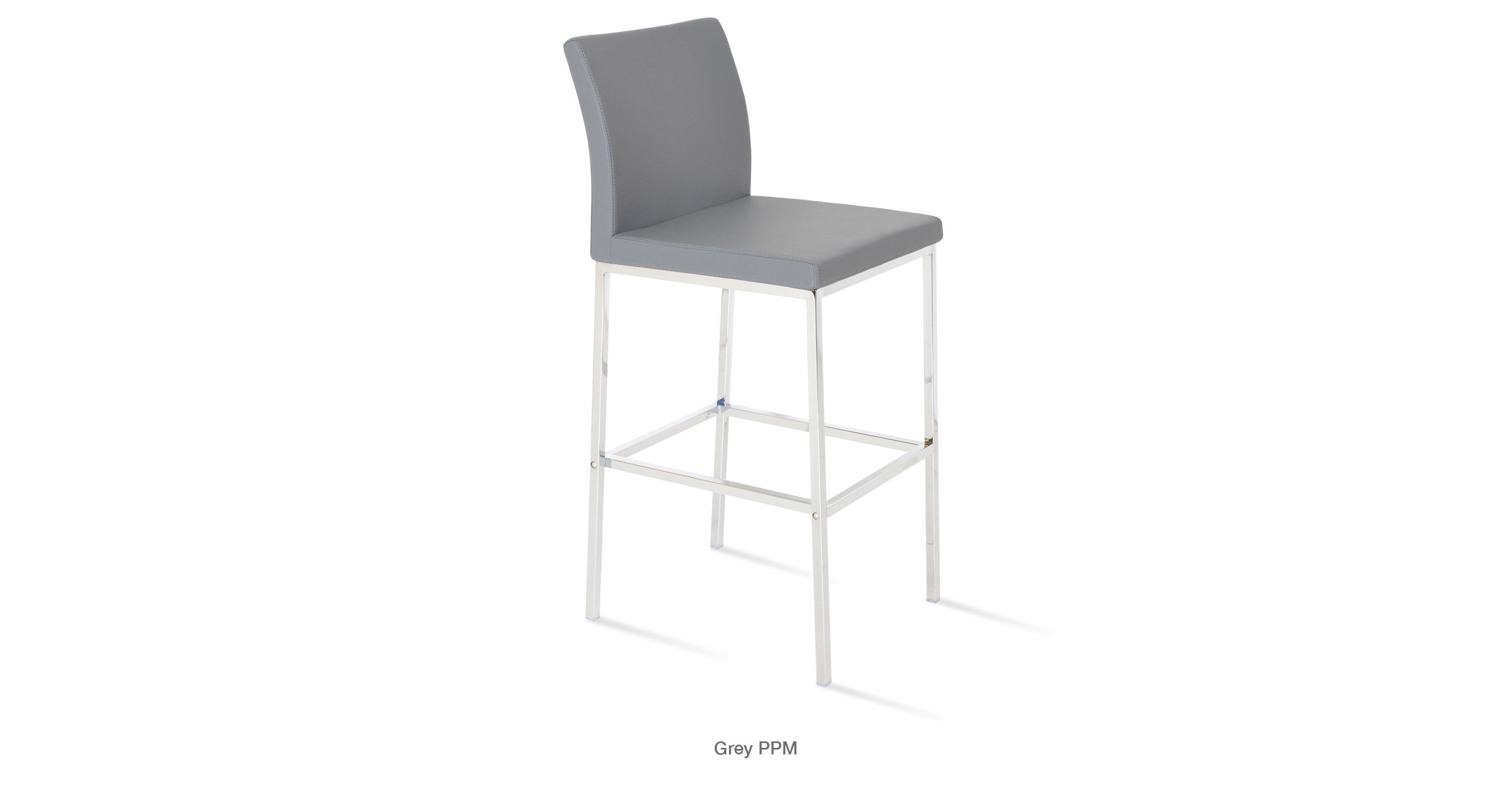 Aria Stool Chrome   Grey Ppm
