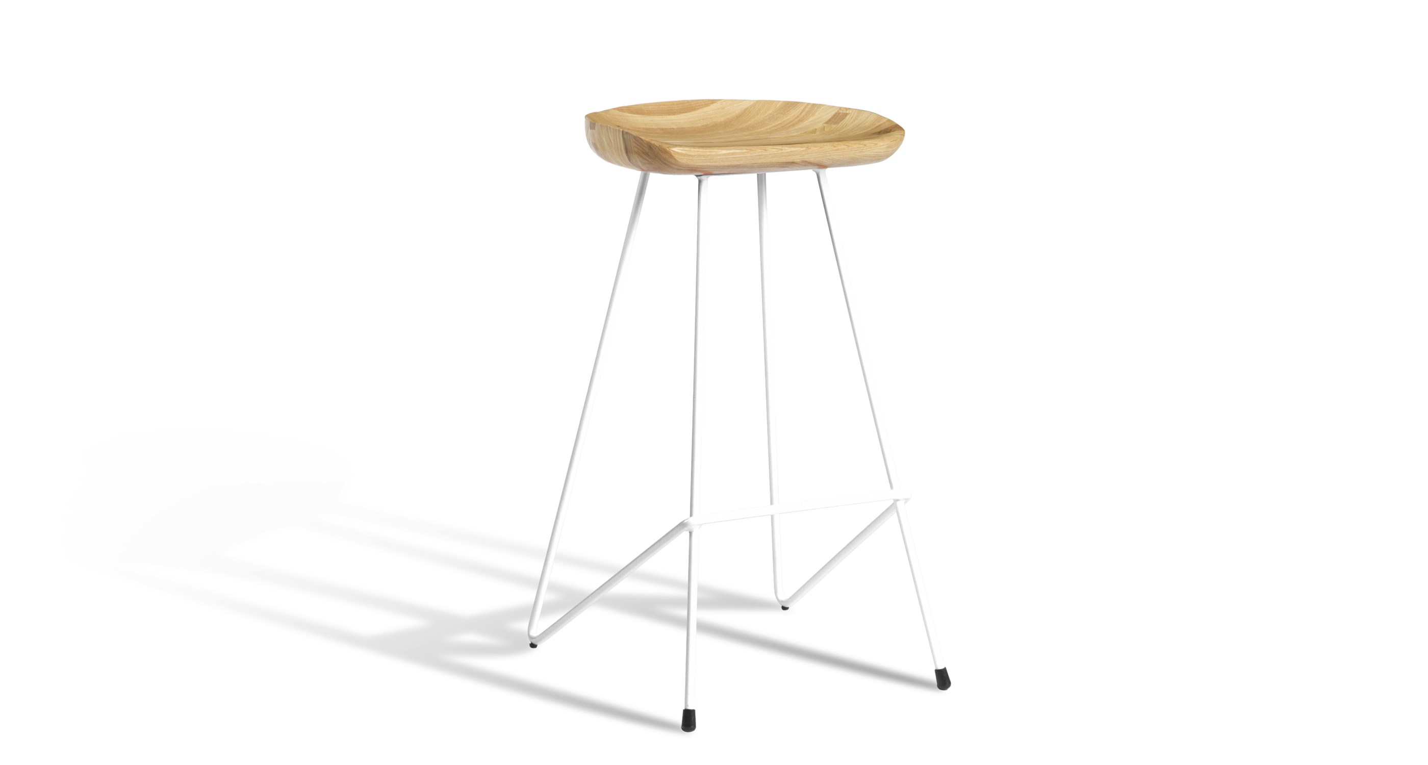 Cattelan Stools Counter White Frame Ash Seat