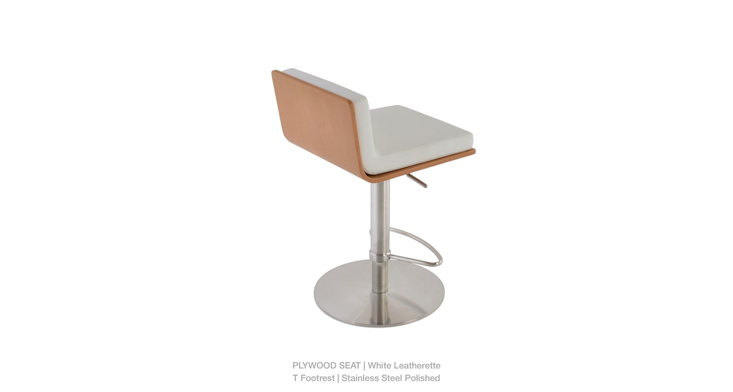 PLYWOOD SEAT - white leatherette