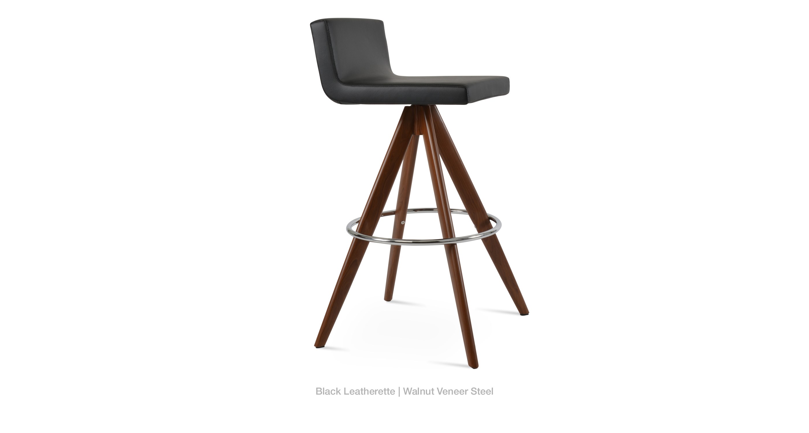 black leatherette - walnut