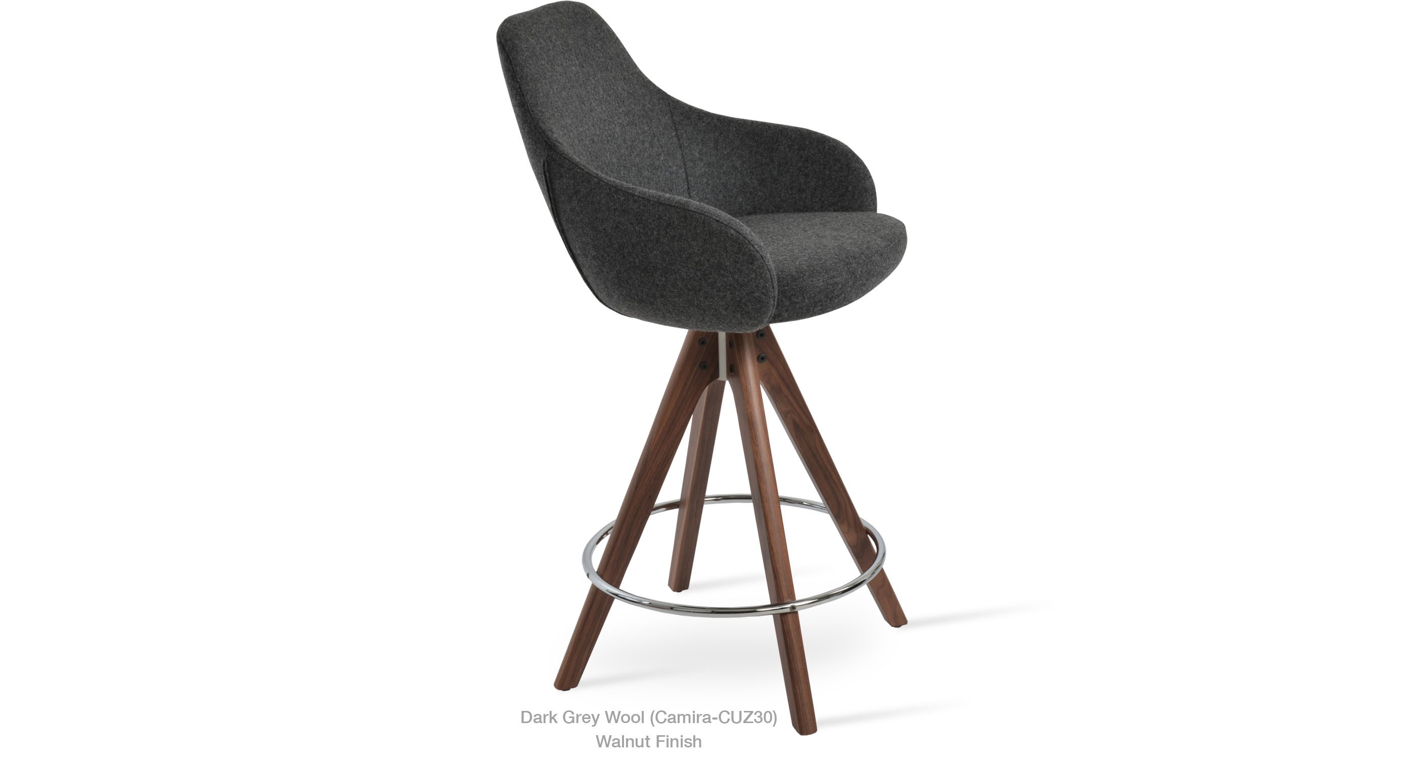 12 11 20 Gazel Arm Pyramid Dark Grey Wool Walnut