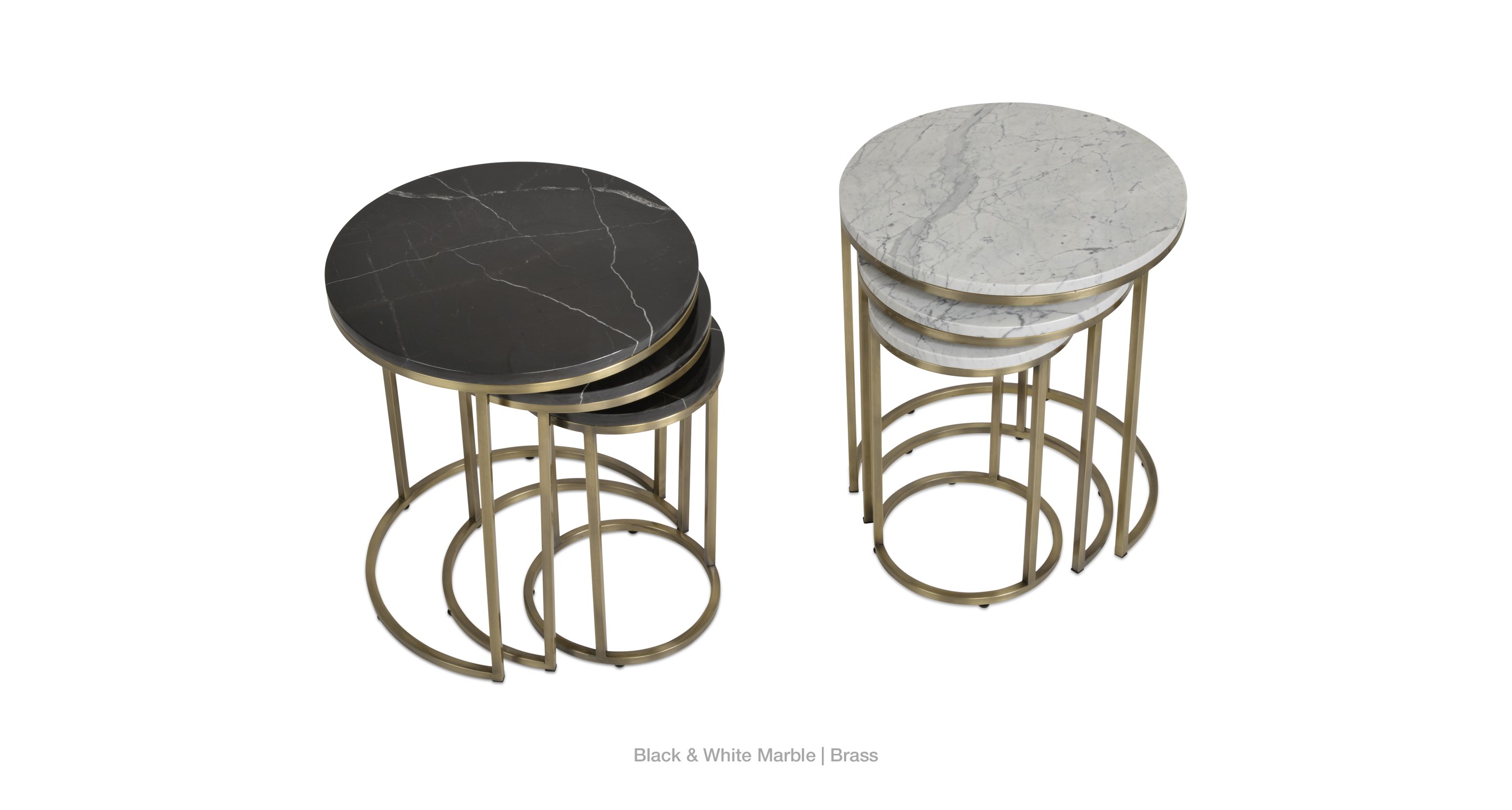 black and white marble - brass