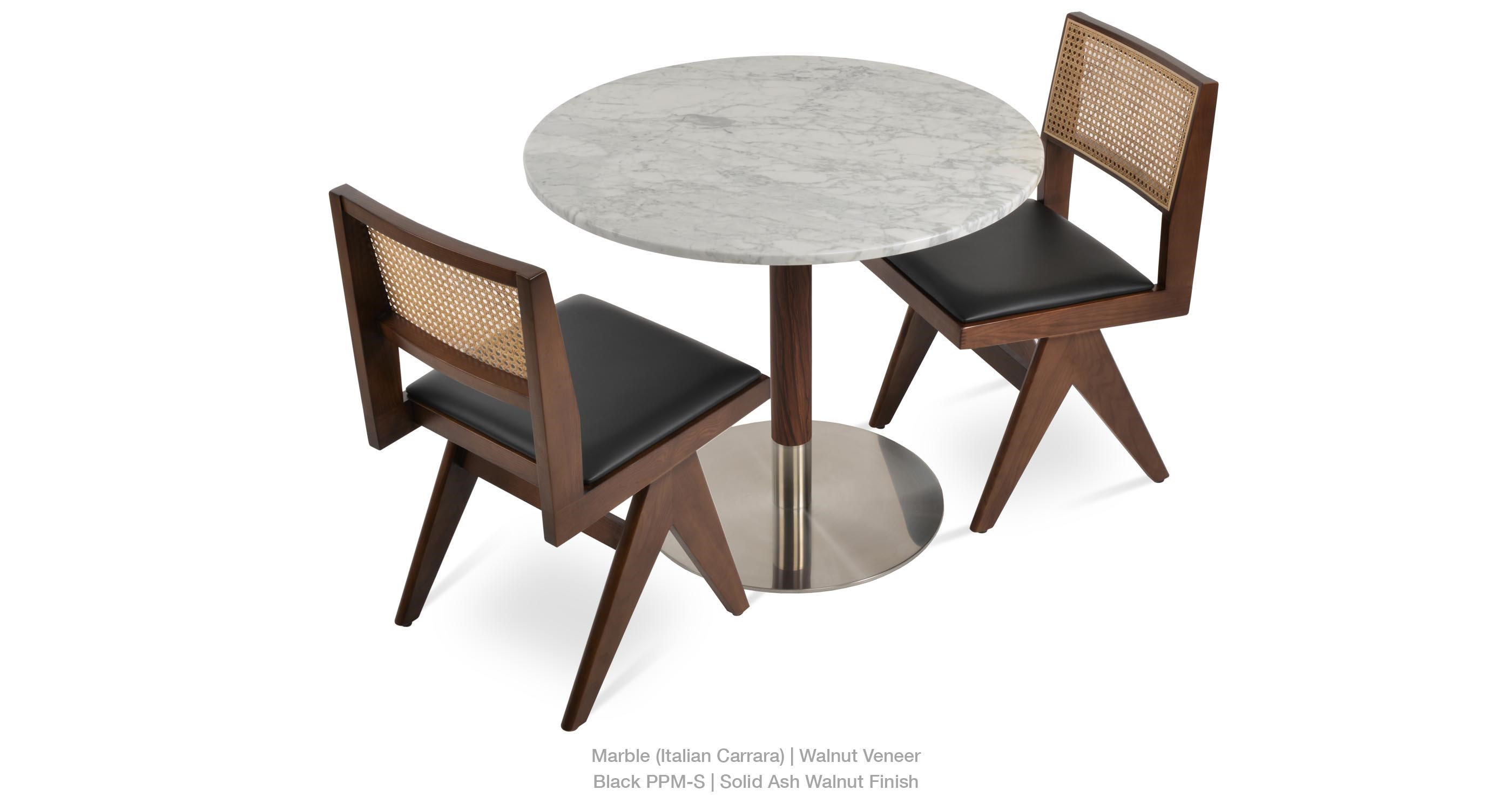 marble walnut with Adelaide Dining