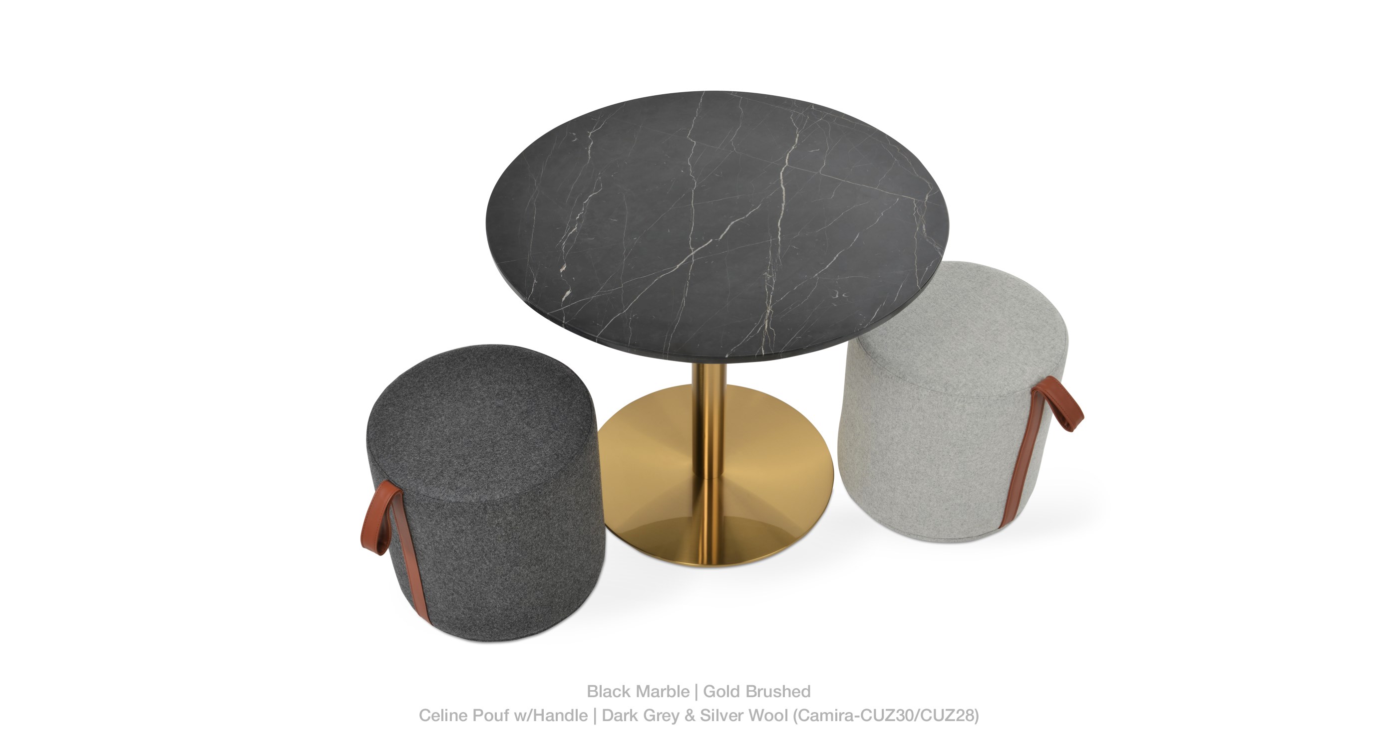 black marble - celine with pouf
